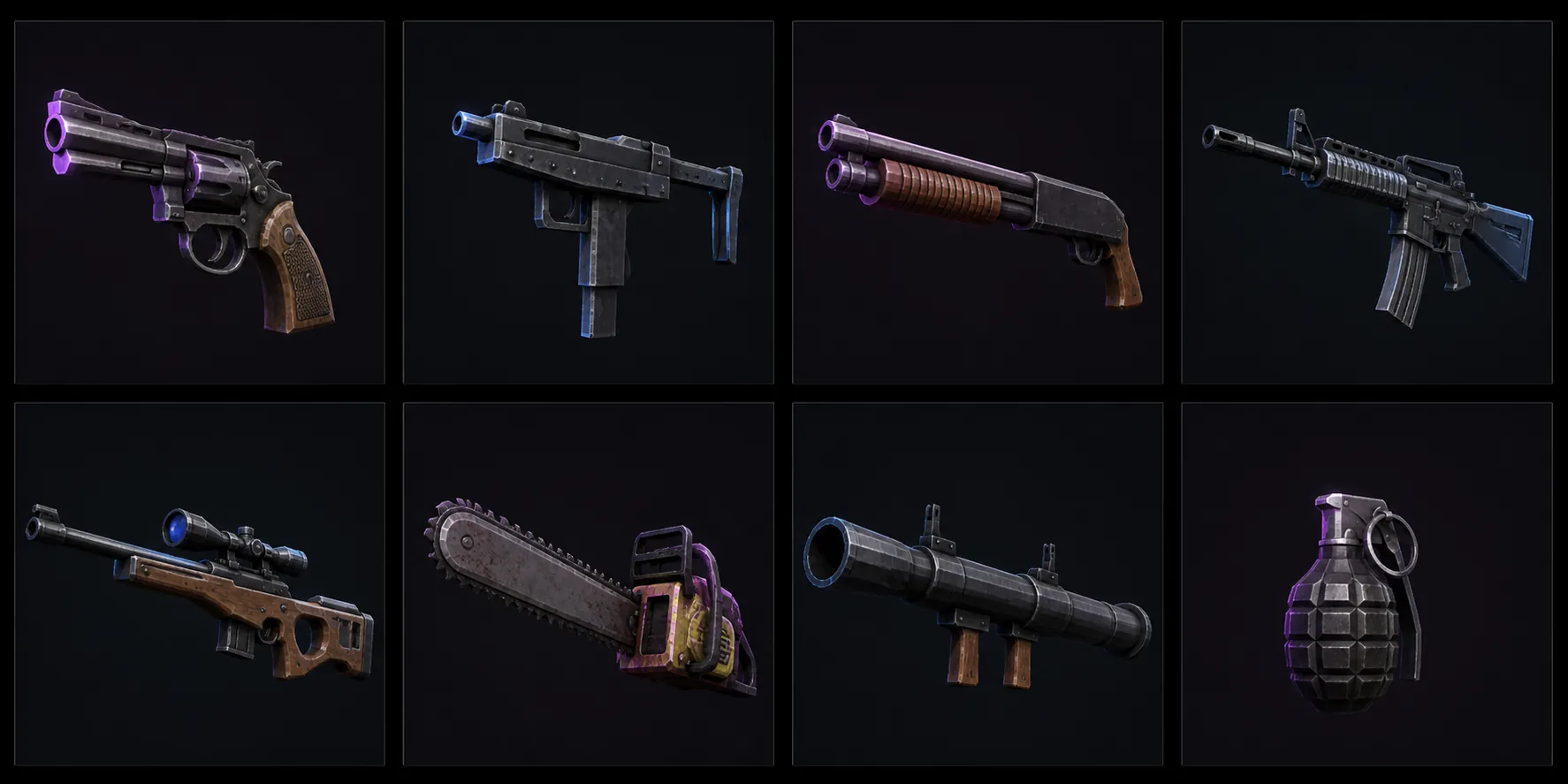 Autorský render zbraně typu Revolver